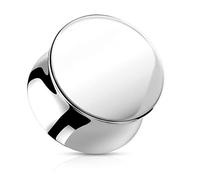 beyoutifulthings Pendiente de plata pulido a mano de acero quirúrgico, piercing para la oreja, piercing para la oreja, túnel, cierre de silla, 5-25 mm, 5 mm, Acero inoxidable