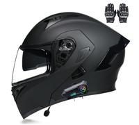 Beyswage Casco Modular Moto Bluetooth con Doble Visera, con Micrófono para Respuesta Automática Casco de Moto Homologado ECE Adecuado para Hombre Mujer Adulto Capacete Moto M-XXL(55-62CM)