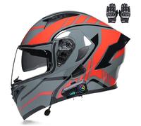 Beyswage Casco Modular Moto Bluetooth con Doble Visera, con Micrófono para Respuesta Automática Casco de Moto Homologado ECE Adecuado para Hombre Mujer Adulto Capacete Moto M-XXL(55-62CM)