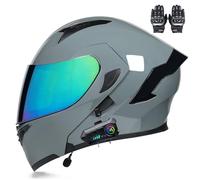 Beyswage Casco Modular Moto Bluetooth con Doble Visera, con Micrófono para Respuesta Automática Casco de Moto Homologado ECE Adecuado para Hombre Mujer Adulto Capacete Moto M-XXL(55-62CM)