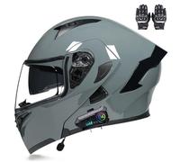 Beyswage Casco Modular Moto Bluetooth con Doble Visera, con Micrófono para Respuesta Automática Casco de Moto Homologado ECE Adecuado para Hombre Mujer Adulto Capacete Moto M-XXL(55-62CM)