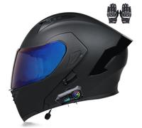 Beyswage Casco Modular Moto Bluetooth con Doble Visera, con Micrófono para Respuesta Automática Casco de Moto Homologado ECE Adecuado para Hombre Mujer Adulto Capacete Moto M-XXL(55-62CM)