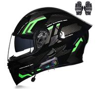 Beyswage Casco Modular Moto Bluetooth con Doble Visera, con Micrófono para Respuesta Automática Casco de Moto Homologado ECE Adecuado para Hombre Mujer Adulto Capacete Moto M-XXL(55-62CM)