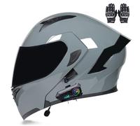 Beyswage Casco Modular Moto Bluetooth con Doble Visera, Homologado ECE, Adecuado para Hombre Mujer Adulto, Talla M-XXL(55-62CM)