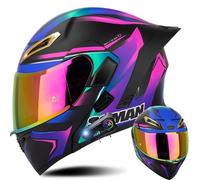 Beyswage Modular Bluetooth Integrado Casco Moto, Casco Abatible con Doble Visera, ECE Homologado, Negro/Rojo