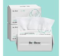 BezBezz Toallas faciales desechables, 100% algodón, biodegradables, extra gruesas y suaves para pieles sensibles, sin pelusas, súper absorbentes, toallitas secas para limpieza facial