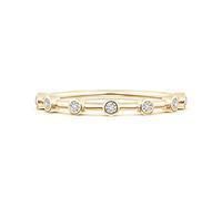 Bezel Set Lab Grown Diamond Media Eternidad Band en oro de 14 K