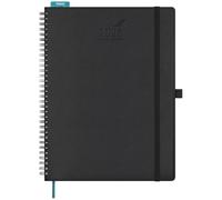 BEZEND Agenda 2026 Semana Vista A4 Vertical 21 x 28 cm, Agenda Semanal en Espiral, 12 Meses de Ene a Dic 2026 - Intervalos de 30 Minutos, Tapa Blanda en Cuero PU, Negro