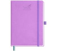 BEZEND Agenda 2026 Semana Vista Vertical 15,5 x 21 cm, A5 Planificador Semanal, 12 Meses de Ene a Dic 2026 - Intervalos de 30 Minutos, Tapa Dura de Cuero PU, Lavanda