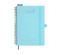 BEZEND Agenda 2026 Semana Vista Vertical 21 x 15,5 cm, 18 Meses Agenda Escolar en Espiral de Jul.25 a Dic.26, A5 Planificador Semanal con Tapa Blanda Cuero PU - Azul Celeste