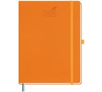 BEZEND Agenda 2026 Semana Vista Vertical 21 x 28 cm, A4 Planificador Semanal, 12 Meses de Ene a Dic 2026 - Intervalos de 30 Minutos, Tapa Dura en Cuero PU, Naranja
