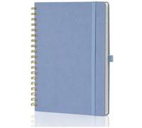 BEZEND Agenda 2027 Semana Vista Familiar 18x25 cm, 6 Columnas para Miembros | Plan de Comidas, Gastos, Habit Tracker, Tapa Dura PU en Espiral, 100 GSM Papel, Organización del Hogar para Madres - Azul