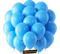 Bezente Pro Duralatex - Globos azules - Paquete de 120 globos extra gruesos de 10 pulgadas de color azul claro para despedidas de soltera, bodas, fiestas de cumpleaños