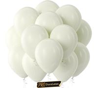 Bezente Pro Duralatex - Globos de color blanco marfil, paquete de 100 globos extra gruesos de 12 pulgadas de color verde claro para decoraciones profesionales de larga duración, grandes cumpleaños