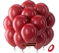 Bezente Pro Duralatex - Globos rojos de granada, paquete de 100 globos extra gruesos de 12 pulgadas de color verde claro para decoraciones profesionales de larga duración, grandes cumpleaños, selva