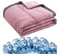 BEZHGOC Manta refrescante de verano para sudores nocturnos, sábanas ligeras, suaves y frescas, transpirable, para personas que duermen con calor, sofá cama, 140 x 100 cm (rosa)