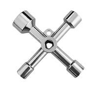 BEZHO Llave de Triángulo 5 en 1, Llave para Armarios de Contadores de Gas y Electricidad, Llave Universal de Cruz para Válvulas, Grifos y Sistemas de Agua
