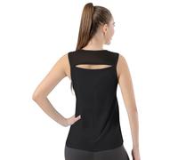 Bezioner Camiseta Deportiva Mujer Camisetas Fitnes sin Mangas Malla Camiseta de Tirantes Tops para Tenis Golf Yoga Correr Negro S