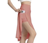 Bezioner Falda Pantalon Mujer Midi Faldas Deportivas Larga Falda Padel Ropa Tenis Golf con Pantalones Cortos y Bolsillos Rosa L