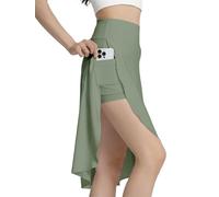 Bezioner Falda Pantalon Mujer Midi Faldas Deportivas Larga Falda Padel Ropa Tenis Golf con Pantalones Cortos y Bolsillos Verde L