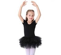 Bezioner Maillot de Danza Tutú Vestido de Ballet Gimnasia Leotardo Algodón Body Clásico para Niña Negro 100