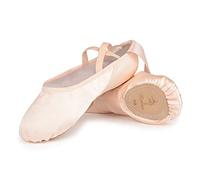Bezioner Zapatillas de Ballet Suela Partida Satín Zapatos de Danza y Gimnasia con Cinta para Niñas y Adultos 32 EU