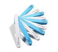 BEZOX 10 limas y pulidores profesionales para uñas acrílicas y naturales, tableros de esmeril de grano 100/180 de doble cara, lima de uñas reutilizable de grado de salón y kit de brillo para mujeres y