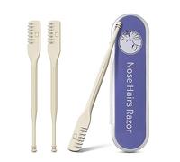 BEZOX Cortador manual de vello nasal (paquete de 3) - Cortador de pelo nasal giratorio con recogedor de orejas para mujeres y hombres - Herramientas portátiles para remover el vello de las fosas