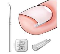 BEZOX Juego de correctores para uñas encarnadas: 40 tiras alisadoras de uñas sin dolor con elevador de uñas: kit de herramientas para uñas encarnadas de fácil uso