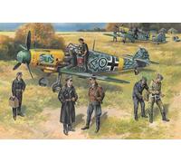 Bf 109f-2 Con German Pilots Y Ground Personal 1:48 Figura Plástico Modelo Kit