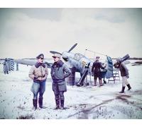 Bf 109f-4 Con German Luftwaffe Personal 1:48 Plástico Modelo Kit Icm