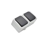 BF-17 - Base doble exterior con tierra 16A - 230V IP54 - Gris - Fontini