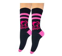 BF Souvenirs Calcetines con diseño de Barbie para mujer, calcetines de buen humor en color rosa y colores de moda, diseños divertidos, calcetines casuales para adultos, tallas 36-41, Negro , 36-41