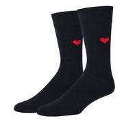 BF Souvenirs Calcetines con diseño LOVE para hombre y mujer - Calcetines coloridos de buen humor en blanco - Vibes - Calcetines de ocio para adultos, Negro 1 Corazón, 36-41