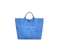 BFDSGWQ Bolso Tote de Ante para Mujer, Bolso Grande Marrón con Asa Superior, Bolso de Mano de Ante para Mujer, Bolso Hobo con Estampado de Letras (Blue,One Size)