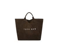 BFDSGWQ Bolso Tote de Ante para Mujer, Bolso Grande Marrón con Asa Superior, Bolso de Mano de Ante para Mujer, Bolso Hobo con Estampado de Letras (Brown,One Size)