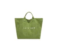 BFDSGWQ Bolso Tote de Ante para Mujer, Bolso Grande Marrón con Asa Superior, Bolso de Mano de Ante para Mujer, Bolso Hobo con Estampado de Letras (Green,One Size)