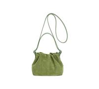 BFDSGWQ Bolsos vintage de ante para mujer, Bolsos tote de ante sintético, Bolso bandolera holgado, Bolsos estilo cubo retro (Green,One size)