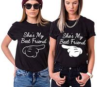 BFF Best Friends Mujer Niñas T-Shirt Pareja She is my Best Friend - 1x Camiseta Derecha Negro M