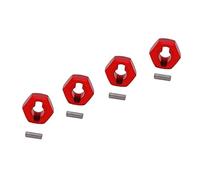 Bffcnl 4 Piezas Hex Wheel Hub Adaptador Metálico Compacto Y Seguro para Reparación Y Actualización Adecuado para Autos RC 1/24 Uso Profesional Y Afición, Rojo