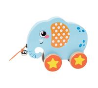 Bffcnl Juguete de con Forma de Animal, Diseño de Rueda de Madera, Ideal para El Desarrollo Temprano, Elefante