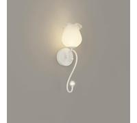 BFFGKGL Aplique de pared de flores nórdicas Dormitorio de mediados de siglo Lámpara de pared blanca Pasillo moderno Iluminación de pared rosa Lámpara montada en la pared interior floral minimalista pa