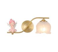 BFFGKGL Aplique de pared moderno para habitación de niña de dibujos animados, lámpara de pared para dormitorio de latón cepillado de mediados de siglo, lámpara montada en la pared para habitación de p