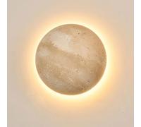 BFFGKGL Aplique de pared para pasillo de piedra natural vintage Lámpara de pared para dormitorio de travertino amarillo redondo nórdico moderno Lámpara montada en la pared de granja de mármol de media