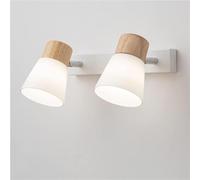 BFFGKGL Lámpara de tocador rural de madera, 2 luces, accesorio de iluminación para baño, tocador de vidrio, montaje en pared, aplique de pared para maquillaje, lámpara frontal de espejo E27 para tocad
