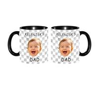 BFHEFGSUU Taza de café personalizada para papá, foto de cara personalizada, taza de cerámica divertida para papá, regalo para papá, abuelo, familia, día del padre, cumpleaños, Navidad (S 08)