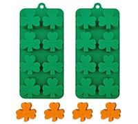 BFJ Molde de chocolate de tréboles, molde de silicona para el día de San Patricio para hielo, dulces, decoración de pasteles de azúcar, decoración de cupcakes, arcilla polimérica