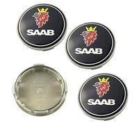 BFJXZA 4 Piezas Coche Tapas Centrales Cubos para Saab 93 9-3 9-5 Vector Linear Aero 63mm Tapacubos Rueda Llantas Tapa Llanta Centro Embellecedoras Logotipo Accesorios