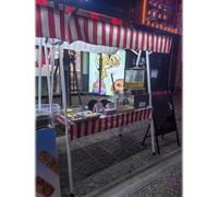 Bflcttbd Expositor para vendedores Ambulante Puesto de Mercado Resistente, Puesto Exterior de Acero al Carbono de 43,3, 51,2 y 63 Pulgadas de Largo con toldo.(51.2x23.6x78.7in(130x60x200cm))