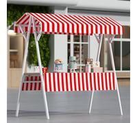 Bflcttbd Expositor para vendedores Ambulante Puestos de quiosco comerciales de 43,3 x 51,2 x 63 Pulgadas de Largo, Expositor de Alimentos móvil de 200 cm de Altura(130x60x200 cm(51.2x23.6x78.7 in))